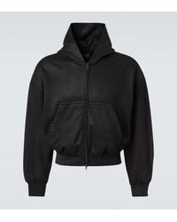 Balenciaga - Cotton Jersey Zip-Up Hoodie - Lyst