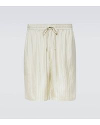 LeKasha - Striped Silk Bermuda Shorts - Lyst