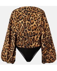Alaïa - Oversized Animal-Print Bodysuit - Lyst
