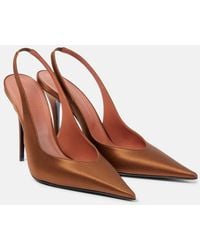 AMINA MUADDI - Anok Sling 105 Satin Slingback Pumps - Lyst