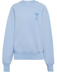 AMI Ami De Cœur Cotton Sweatshirt - Blue