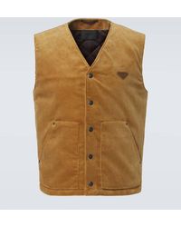 Prada - Weste Aus Baumwoll-Cord - Lyst