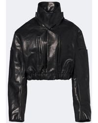 Rick Owens - Cropped Leather Jacket - Lyst
