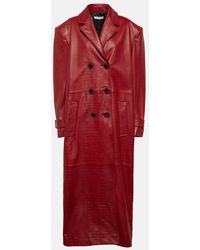 Alessandra Rich - Oversized Croc-effect Leather Coat - Lyst
