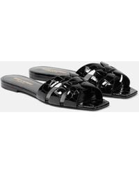 Saint Laurent - Tribute Croc-embossed Leather Sandal - Lyst