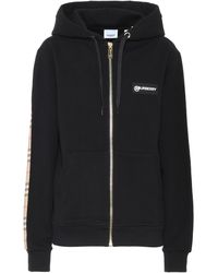 Burberry Vintage Check Cotton Hoodie - Black