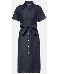 Dolce & Gabbana - Belted Denim Shirt Dress - Lyst