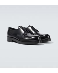 Prada - Brushed Leather Derby Shoes - Lyst