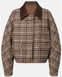 Brunello Cucinelli - Checked Wool And Alpaca-Blend Jacket - Lyst