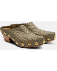 Bottega Veneta - Gondola Intrecciato Studded Leather Clogs - Lyst