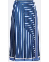 Tod's - Jupe Midi En Soie A Rayures - Lyst