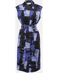 Ferragamo - Printed Cotton Midi Dress - Lyst
