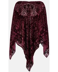 Etro - Paisley Silk-Blend Velvet Poncho - Lyst