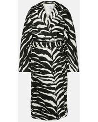 Alaïa - Zebra-Print Denim Trench Coat - Lyst