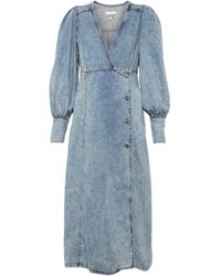 Ganni Kress Soft Denim Dress in Blue | Lyst