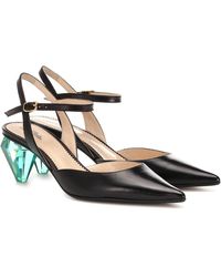 Marc Jacobs The Slingback Leather Court Shoes - Black