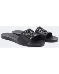 Dolce & Gabbana - Leather Slides - Lyst