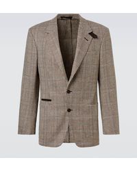 dunhill - Checked Wool And Cashmere Blazer - Lyst
