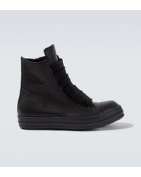 Rick Owens - Jumbolace Leather High-Top Sneakers - Lyst