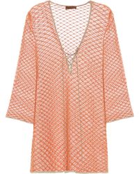 Missoni Kaftan aus Metallic-Strick - Rot