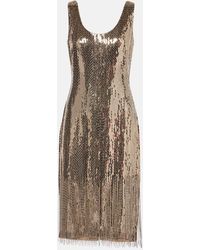Ralph Lauren - Dolley Embellished Silk Midi Dress - Lyst