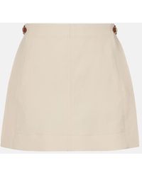 Gucci - Horsebit Linen Canvas Miniskirt - Lyst