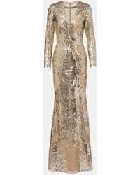 Elie Saab - Embroidered Sequined Tulle Gown - Lyst