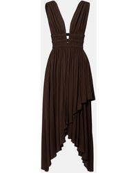 Alaïa - Deesse Asymmetric Jersey Midi Dress - Lyst
