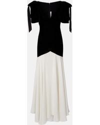 Rodarte - Bow-Detail Silk Crepe And Velvet Gown - Lyst