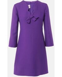 Valentino Garavani - Crepe Couture Scalloped Minidress - Lyst