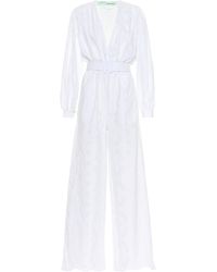 Off-White c/o Virgil Abloh Embroidered Cotton Jumpsuit - White