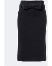 ShuShu/Tong - Bow-Detail Wool And Silk-Blend Pencil Skirt - Lyst