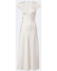 Faithfull the Brand - Mina Lace-Trimmed Polka-Dot Satin Midi Dress - Lyst