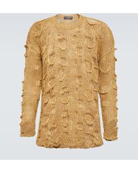 Dolce & Gabbana - Re-edition Distressed Silk And Linen Sweater - Lyst