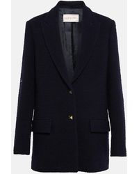 Valentino - Rockstud Wool-blend Tweed Blazer - Lyst