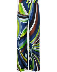 Emilio Pucci - Printed Silk Straight-leg Pants - Lyst