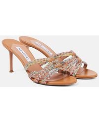 Aquazzura - Sandalias Playita 75 Con Piel - Lyst