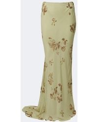 De La Vali - Diosa Floral Georgette Maxi Skirt - Lyst