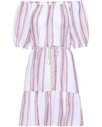 Velvet - Cinthia Striped Linen-blend Minidress - Lyst