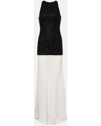 STAUD - Gabrielle Beaded Crepe Gown - Lyst
