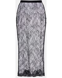 Valentino - Floral Sheer Lace Midi Skirt - Lyst