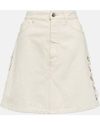 Chloé - High-rise Cotton And Linen Skirt - Lyst