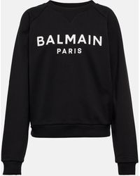 Balmain - Logo Cotton Jersey Sweatshirt - Lyst