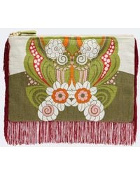 La DoubleJ - Fringed Printed Cotton Canvas Pouch - Lyst