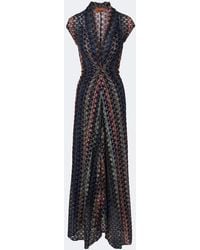 Missoni - Gathered Knitted Maxi Dress - Lyst