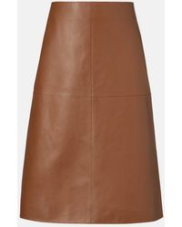 JOSEPH - Niven Leather Midi Skirt - Lyst