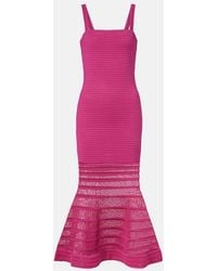 Jonathan Simkhai - Vallarie Ribbed-Knit Sheer Midi Dress - Lyst