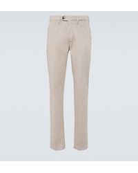 Canali - Pantalones chinos de sarga de algodon - Lyst