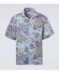Etro - Printed Cotton Poplin Bowling Shirt - Lyst