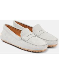 Tod's - Mokassins City Gommino Aus Veloursleder - Lyst